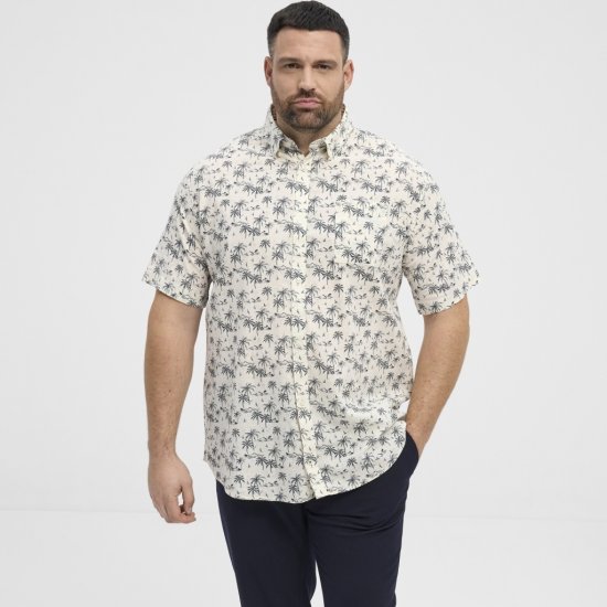 North Latitude Shirt Short Sleeve Off White - Overhemden - Overhemden Grote Maten Heren