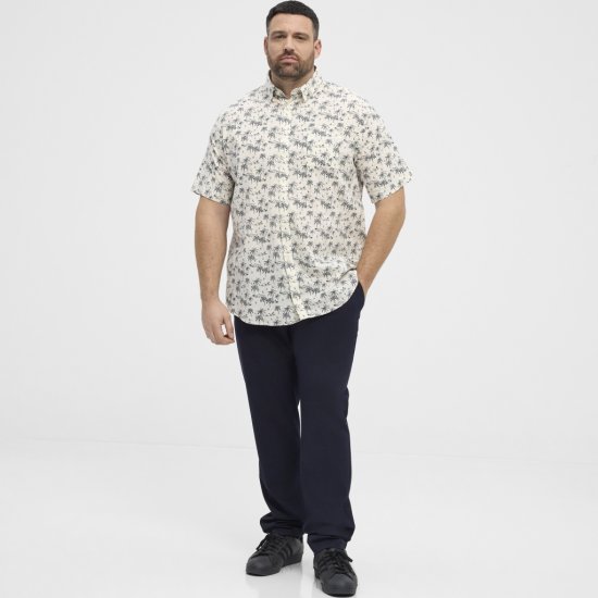 North Latitude Shirt Short Sleeve Off White - Overhemden - Overhemden Grote Maten Heren