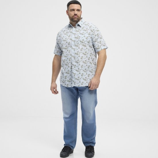 North Latitude Shirt Short Sleeve Light Blue - Overhemden - Overhemden Grote Maten Heren