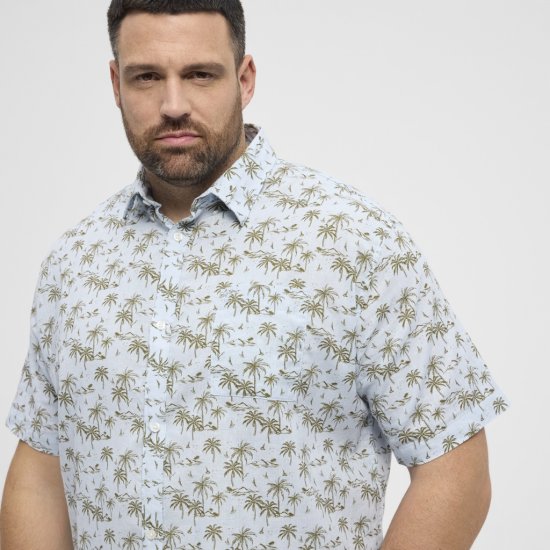 North Latitude Shirt Short Sleeve Light Blue - Overhemden - Overhemden Grote Maten Heren