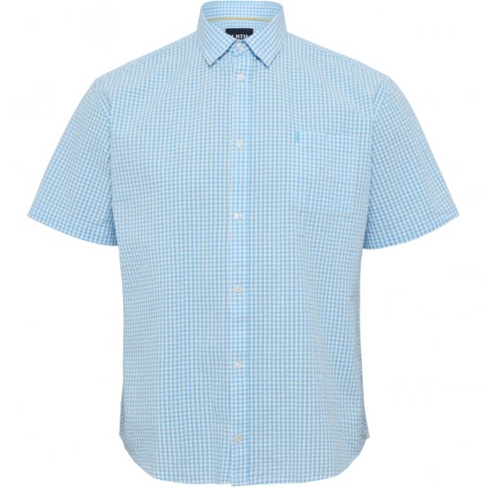North Latitude Shirt Short Sleeve Turquoise - Overhemden - Overhemden Grote Maten Heren