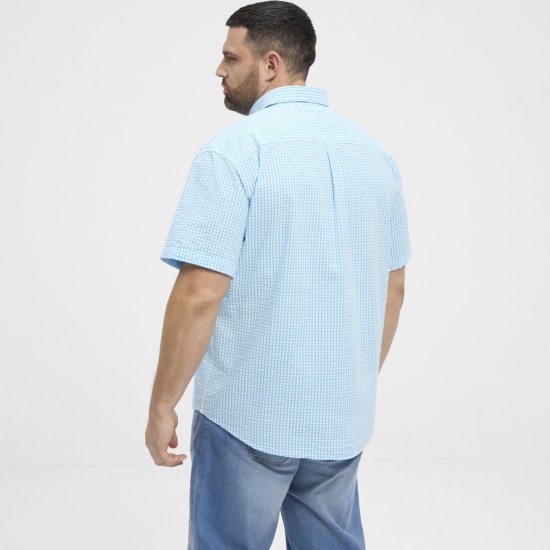 North Latitude Shirt Short Sleeve Turquoise - Overhemden - Overhemden Grote Maten Heren