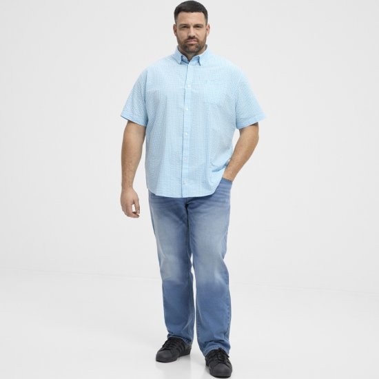 North Latitude Shirt Short Sleeve Turquoise - Overhemden - Overhemden Grote Maten Heren