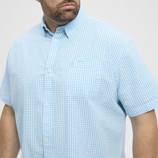 North Latitude Shirt Short Sleeve Turquoise - Overhemden - Overhemden Grote Maten Heren