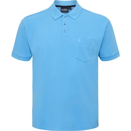 North Latitude Polo Pique Short Sleeve Turquoise - Polo shirts - Grote Maten Poloshirts Heren