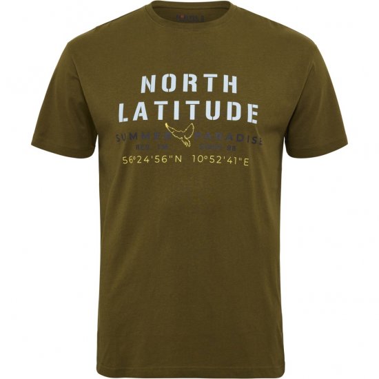 North Latitude T-Shirt Printed Short Sleeve Green - T-shirts - Grote Maten T-shirts Heren