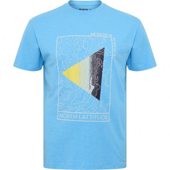 North Latitude T-Shirt Printed Turquoise - T-shirts - Grote Maten T-shirts Heren