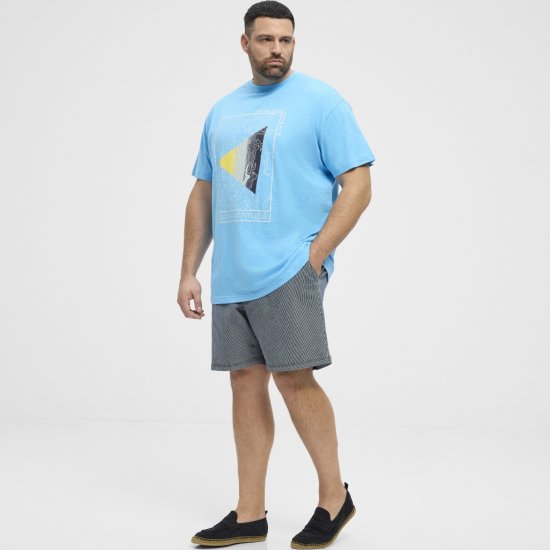 North Latitude T-Shirt Printed Turquoise - T-shirts - Grote Maten T-shirts Heren