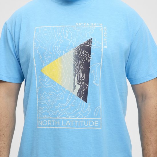 North Latitude T-Shirt Printed Turquoise - T-shirts - Grote Maten T-shirts Heren
