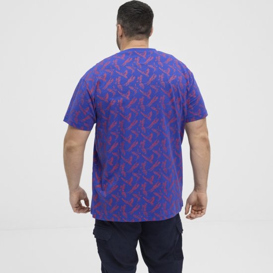 North Latitude T-Shirt Printed Allover Blue - T-shirts - Grote Maten T-shirts Heren