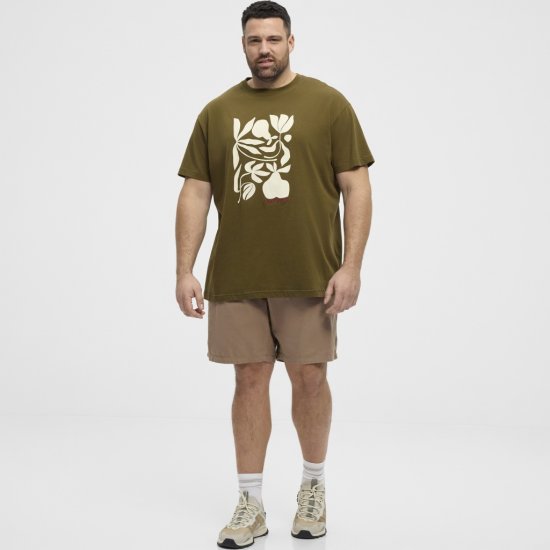 North Latitude T-Shirt Lazy Days Green - T-shirts - Grote Maten T-shirts Heren