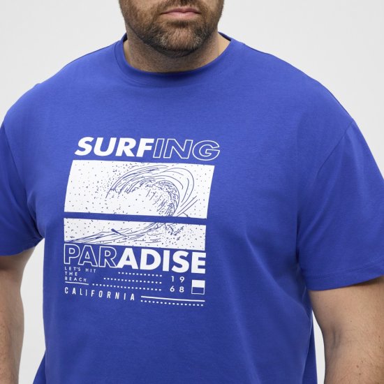 North Latitude T-Shirt Printed Blue - T-shirts - Grote Maten T-shirts Heren
