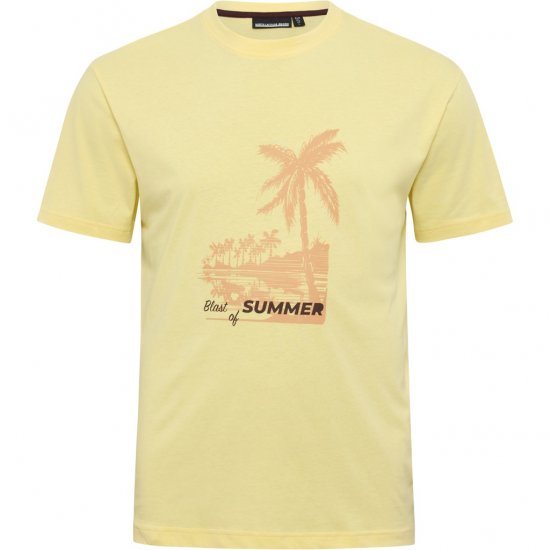North Latitude T-Shirt Printed Yellow - T-shirts - Grote Maten T-shirts Heren