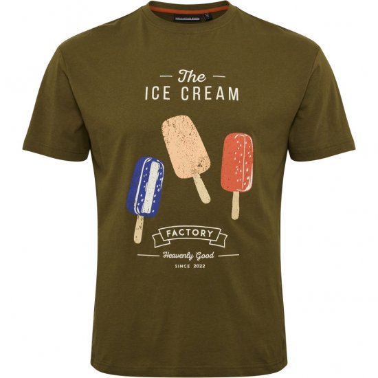 North Latitude T-Shirt Ice Cream Green - T-shirts - Grote Maten T-shirts Heren