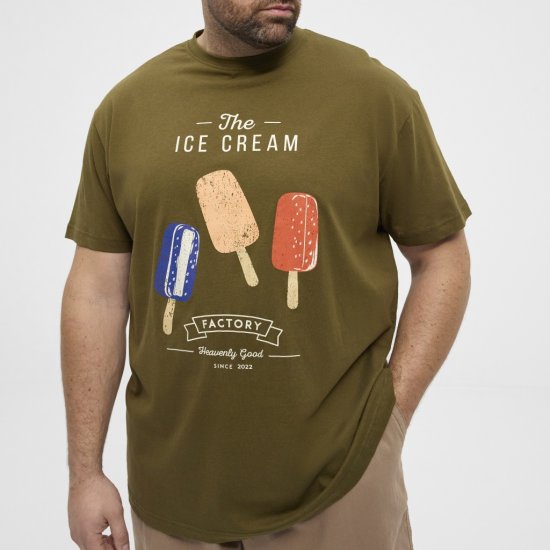 North Latitude T-Shirt Ice Cream Green - T-shirts - Grote Maten T-shirts Heren