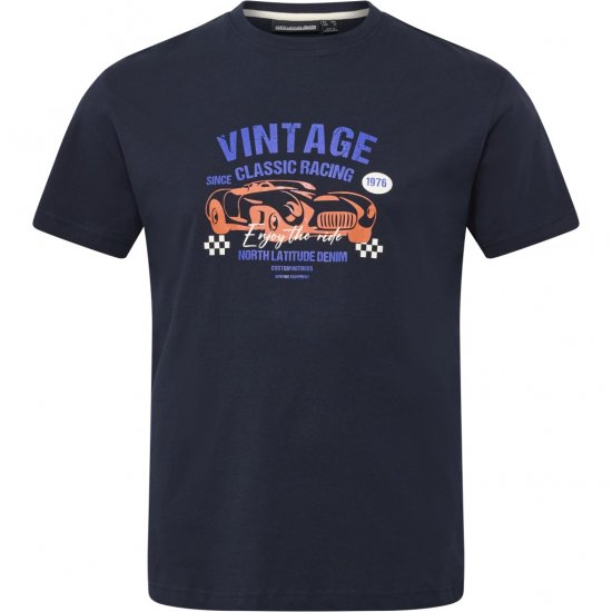 North Latitude T-Shirt Classic Racing Navy - T-shirts - Grote Maten T-shirts Heren