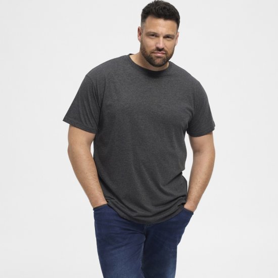 North Latitude T-Shirt 2-Pack Dark Grey Melange - T-shirts - Grote Maten T-shirts Heren