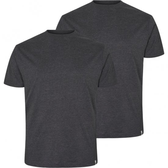 North Latitude T-Shirt 2-Pack Dark Grey Melange - T-shirts - Grote Maten T-shirts Heren