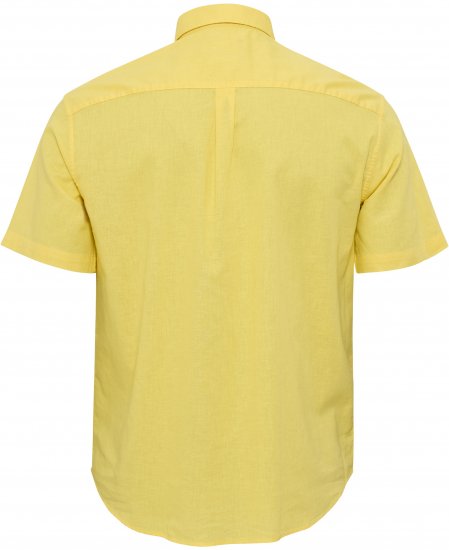 North Latitude Shirt Linen Cotton Short Sleeve TALL Yellow - HERENKLEDING MT-6XLT - Tall Kleding Heren