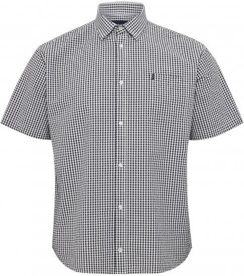 North Latitude Shirt Short Sleeve Checked Grey - Overhemden - Overhemden Grote Maten Heren