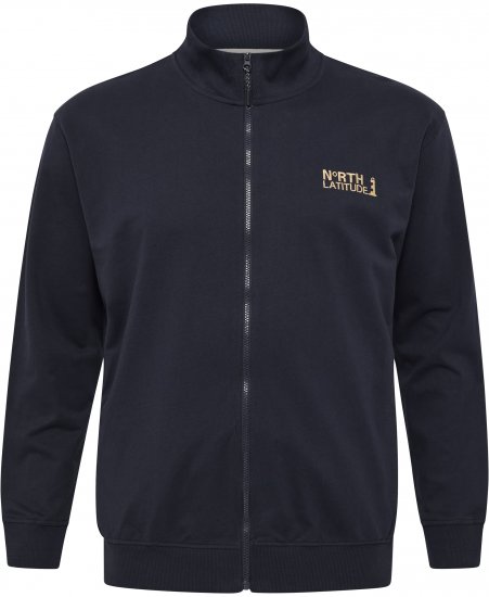 North Latitude Sweatshirt Cardigan Navy - Sweaters & hoodies - Sweaters & Hoodies Grote Maten Heren