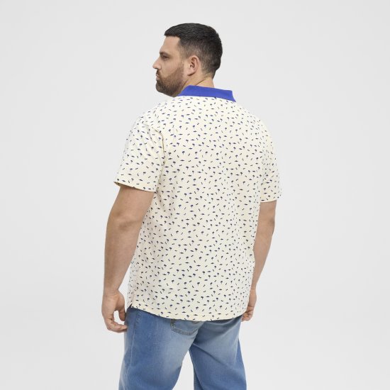 North Latitude Polo Pique Printed Off-White TALL - HERENKLEDING MT-6XLT - Tall Kleding Heren