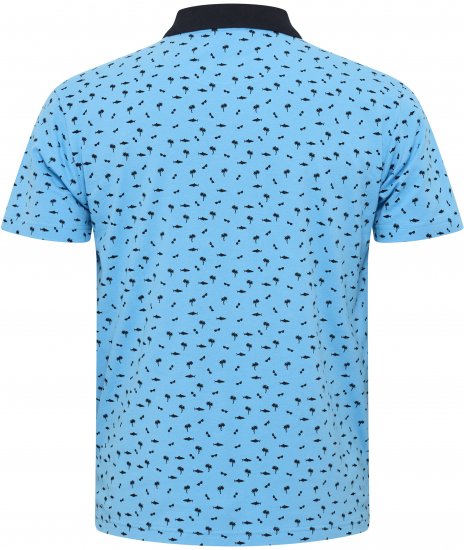 North Latitude Polo Pique Printed Turquoise TALL - HERENKLEDING MT-6XLT - Tall Kleding Heren