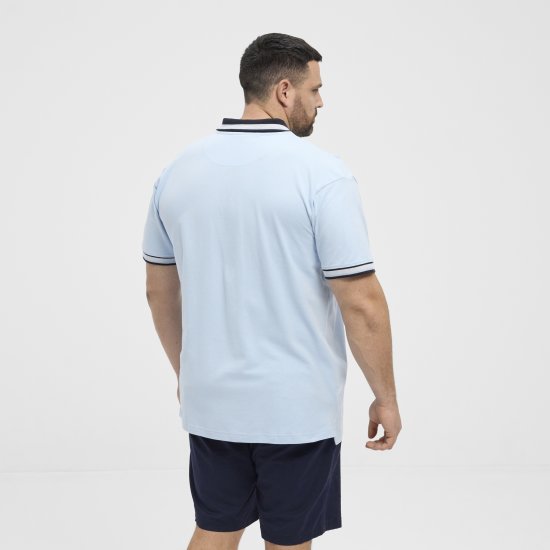 North Latitude Polo Pique Short Sleeve Light Blue - Polo shirts - Grote Maten Poloshirts Heren