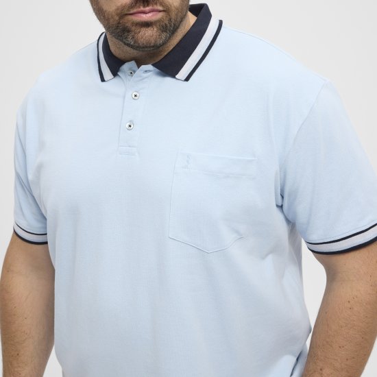 North Latitude Polo Pique Short Sleeve Light Blue - Polo shirts - Grote Maten Poloshirts Heren