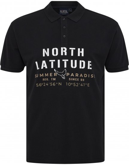 North Latitude Polo Pique Short Sleeve Black - Polo shirts - Grote Maten Poloshirts Heren