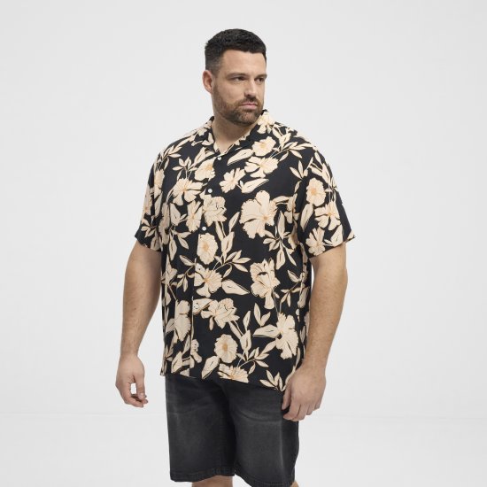 North Latitude Shirt Cuba Short Sleeve Navy - Overhemden - Overhemden Grote Maten Heren
