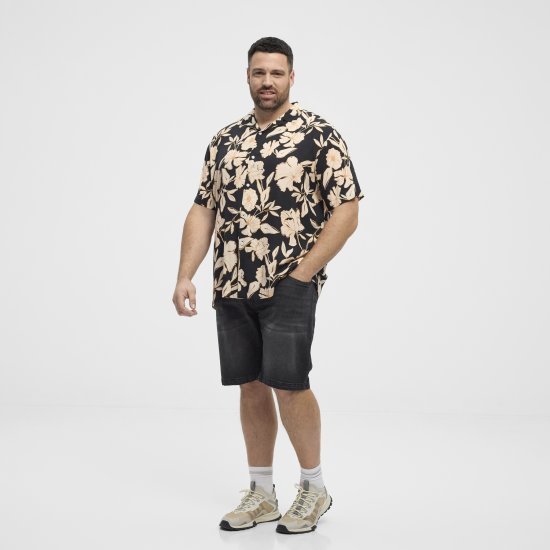 North Latitude Shirt Cuba Short Sleeve Navy - Overhemden - Overhemden Grote Maten Heren