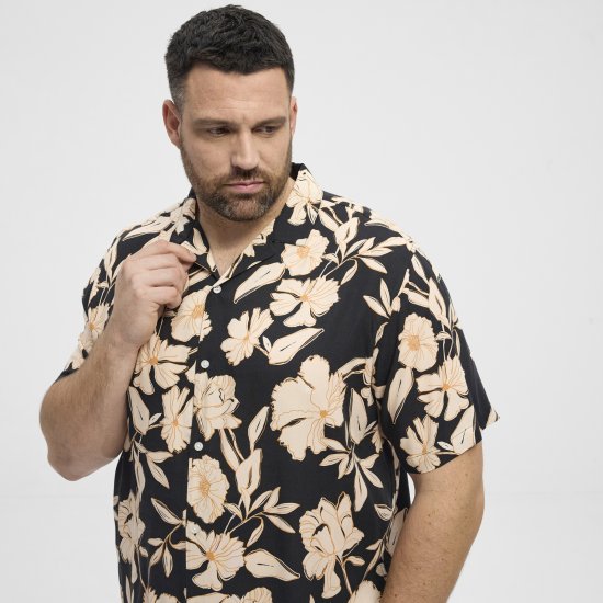 North Latitude Shirt Cuba Short Sleeve Navy - Overhemden - Overhemden Grote Maten Heren