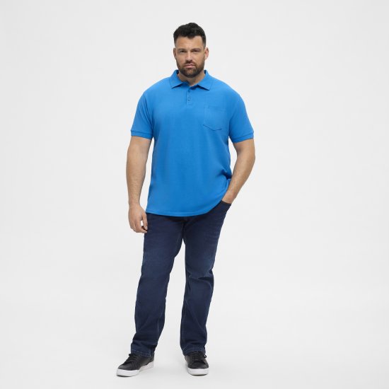 North Latitude Polo Short Sleeve Blue - Polo shirts - Grote Maten Poloshirts Heren