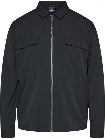 North Latitude 61106 Overshirt In Pakstijl Met Volledige Rits Zwart - Jassen - Grote Maten Herenjassen
