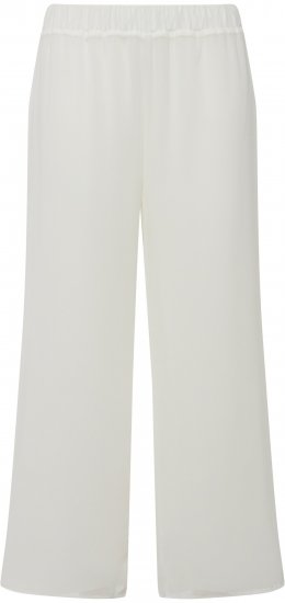 Ulla Popken Layered Chiffon Wide Leg Pants White - Jeans & Broeken in Grote Maten – Plus Size - 