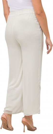 Ulla Popken Layered Chiffon Wide Leg Pants White - Jeans & Broeken in Grote Maten – Plus Size - 