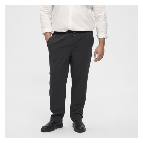 North Latitude Dress Pants Elastic Waist Dark Grey Melange - Broeken - Grote Maten Broeken Heren