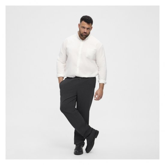 North Latitude Dress Pants Elastic Waist Dark Grey Melange - Broeken - Grote Maten Broeken Heren