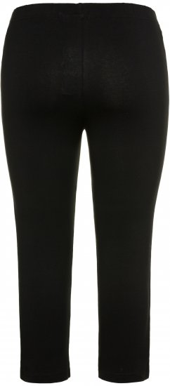 Ulla Popken Basic Stretch Knit Capris Black - Jeans & Broeken in Grote Maten – Plus Size - 