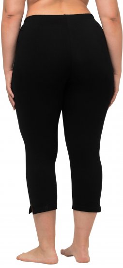 Ulla Popken Basic Stretch Knit Capris Black - Jeans & Broeken in Grote Maten – Plus Size - 