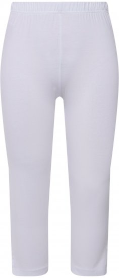 Ulla Popken Basic Stretch Knit Capris White - Jeans & Broeken in Grote Maten – Plus Size - 