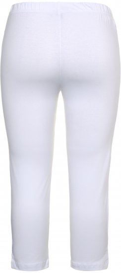 Ulla Popken Basic Stretch Knit Capris White - Jeans & Broeken in Grote Maten – Plus Size - 
