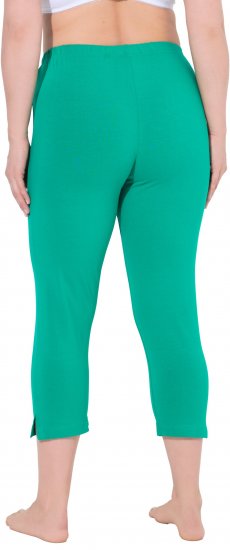 Ulla Popken Basic Stretch Knit Capris Green - Jeans & Broeken in Grote Maten – Plus Size - 