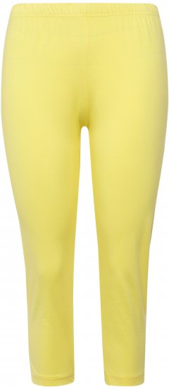 Ulla Popken Basic Stretch Knit Capris Yellow - Jeans & Broeken in Grote Maten – Plus Size - 