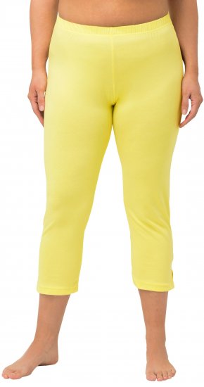 Ulla Popken Basic Stretch Knit Capris Yellow - Jeans & Broeken in Grote Maten – Plus Size - 