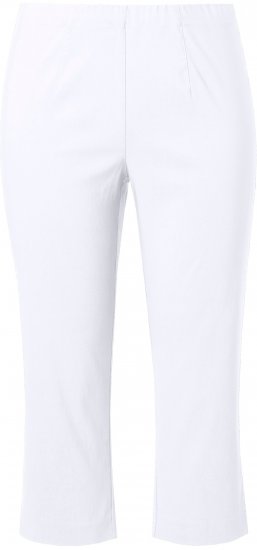 Ulla Popken Stretch Basic Bengaline Capri Pants Snow White - Jeans & Broeken in Grote Maten – Plus Size - 