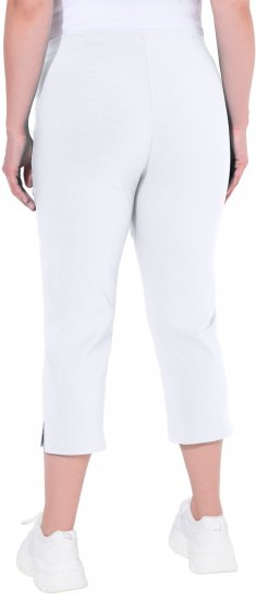 Ulla Popken Stretch Basic Bengaline Capri Pants Snow White - Jeans & Broeken in Grote Maten – Plus Size - 