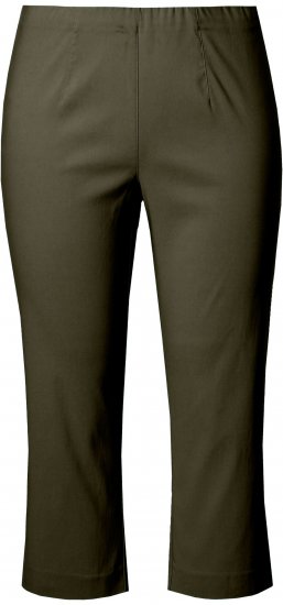 Ulla Popken Stretch Basic Bengaline Capri Pants Forest Forest Green - Jeans & Broeken in Grote Maten – Plus Size - 