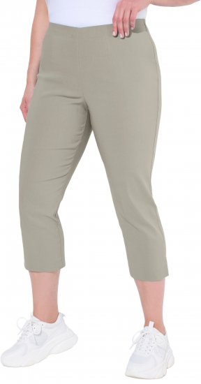 Ulla Popken Stretch Basic Bengaline Capri Pants Grey - Jeans & Broeken in Grote Maten – Plus Size - 